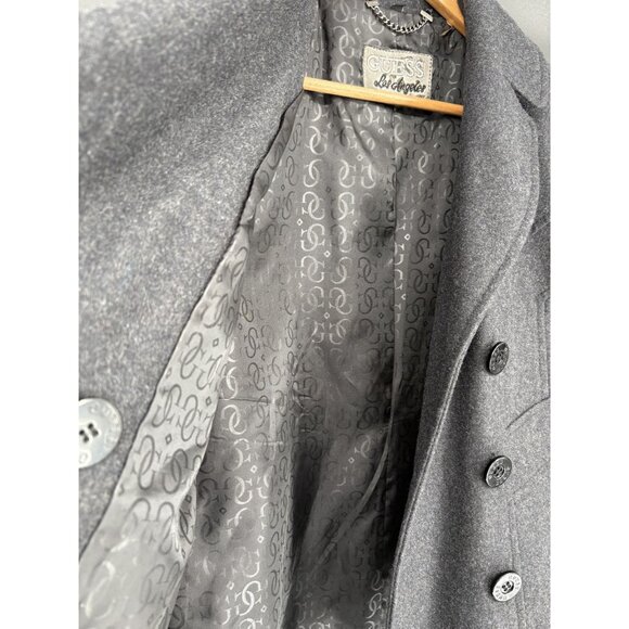 Guess Los Angeles Women's Wool Blend Short Peacoat L Gray Outerwear Old Money - Picture 4 of 10